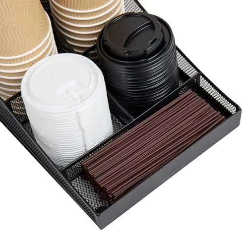 Mind Reader Metal Mesh Countertop Organizer Caddy 7 Compartments 21.6cm (8.5" L x 14.5" W x 5.25" H) | Black Pack of 6 thumbnail 5