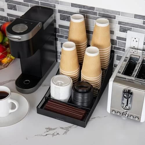 Mind Reader Metal Mesh Countertop Organizer Caddy 7 Compartments 21.6cm (8.5" L x 14.5" W x 5.25" H) | Black Pack of 6 thumbnail 6