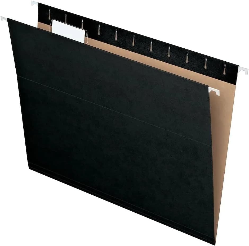 Pendaflex Recycled Hanging Folders Letter Size | Black 1/5 Cut, Pack of 10 - main product image
