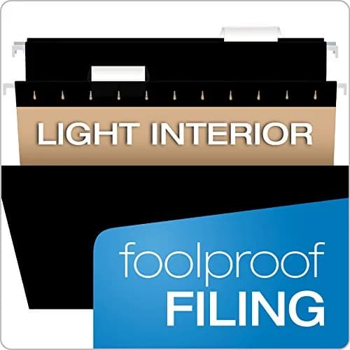 Pendaflex Recycled Hanging Folders Letter Size | Black 1/5 Cut, Pack of 10 thumbnail 8