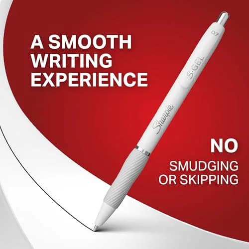 SHARPIE S-Gel Gel Pens, Pearl White Body, Black Ink, Medium Point (0.7mm), Pack of 144 | Smooth Ink Flow for Students & Office thumbnail 4