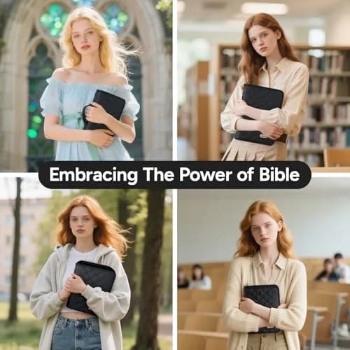 BellaHold Adjustable Bible Cover with 75 Bible Tabs - Black XS | Waterproof Quilted Fabric Case thumbnail 8