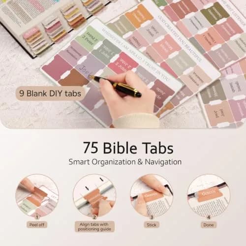BellaHold Adjustable Bible Cover with 75 Bible Tabs - Black, Size S (21.5 cm x 28.3 cm x 2.2 cm) thumbnail 4