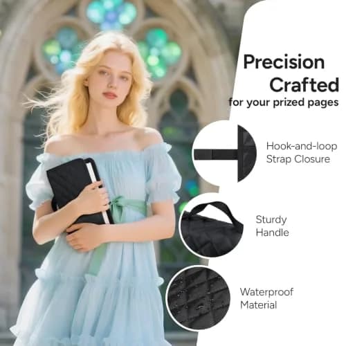 BellaHold Adjustable Bible Cover with 75 Bible Tabs - Black L Size | Waterproof Quilted Fabric for Study thumbnail 5
