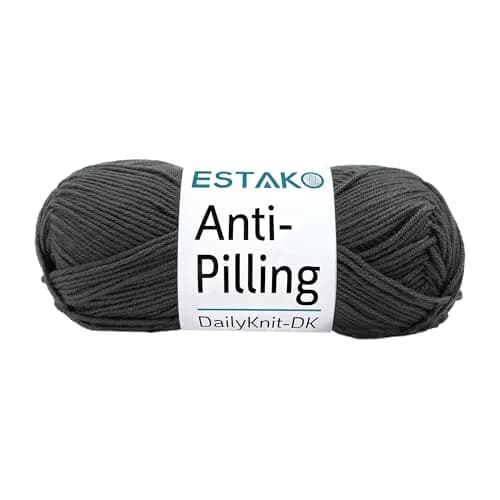 Estako DailyKnit-DK Anti-Pilling Acrylic Yarn 100g | Baby DK Weight, Dark Grey, Soft & Durable thumbnail 1