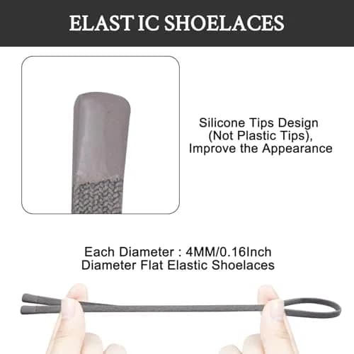 Endoto Flat Elastic Shoelaces for ON Cloudtilt Shoes, 66cm (26 Inch) Rock Solid | No-Tie Secure Fit thumbnail 3