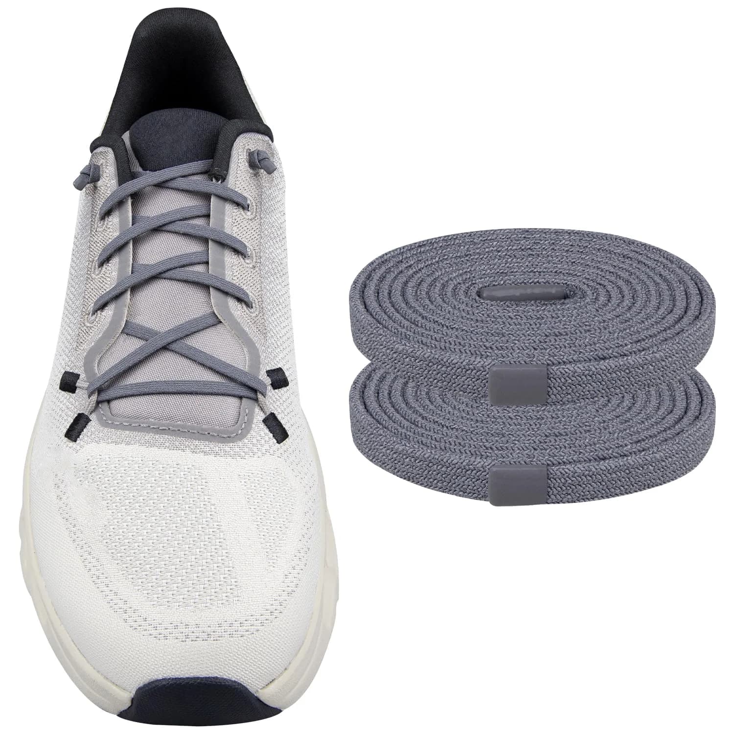 Endoto Shoelaces for On Cloudtilt 26Inch Black | Elastic, Adjustable, Silicone-Sealed — Dark Gray / 24Inch