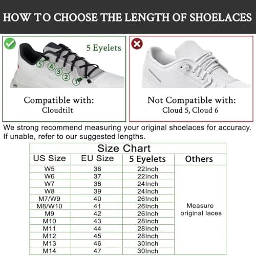Endoto Shoelaces for On Cloudtilt 26Inch Black | Elastic, Adjustable, Silicone-Sealed thumbnail 2