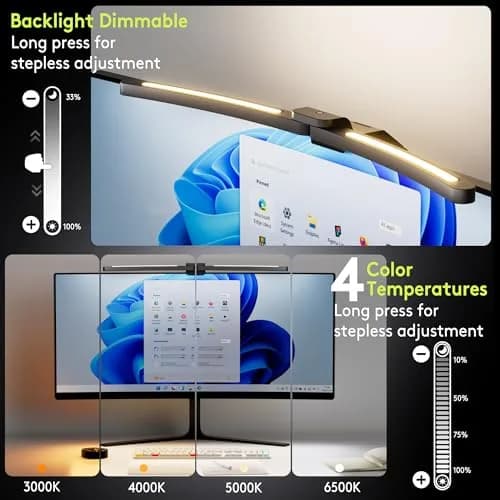 Quntis Curved Monitor Light Bar for 34"+ Ultrawide | Eye-Care Glare-Free Desk Light thumbnail 7