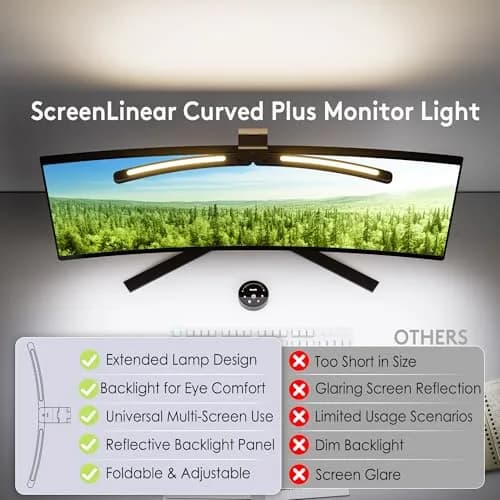 Quntis Curved Monitor Light Bar for 34"+ Ultrawide | Eye-Care Glare-Free Desk Light thumbnail 8