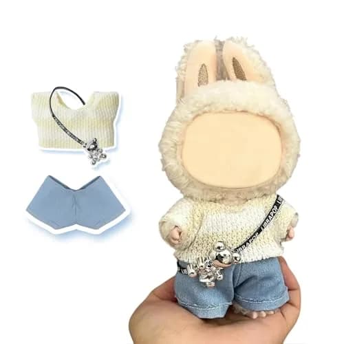 Eyancotoi 17cm Doll Clothes Set (Sweater, Jeans, Pants) | Style 4, 3-Piece Outfit for 17cm Dolls thumbnail 1