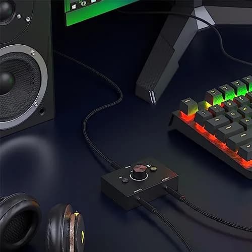 Y.D.F 3.5mm Stereo Audio Switch (2 in 1 Out) Passive Selector for PC Phone Laptop thumbnail 3