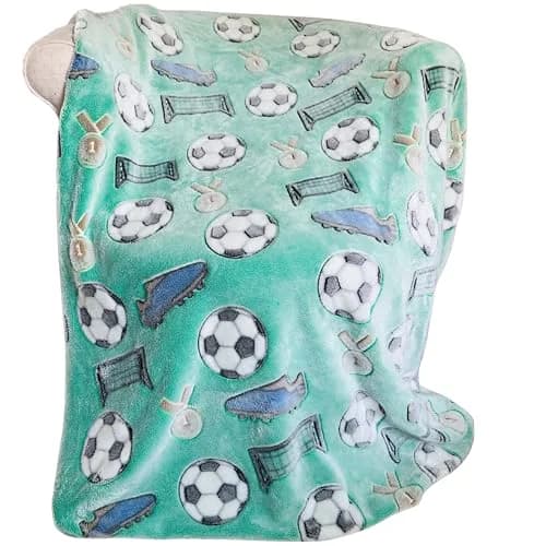Blanket Buddies Glow in The Dark Soccer Throw Blanket 127cm x 152cm (50" x 60") | Fun Soccer Gift for Boys & Girls thumbnail 6