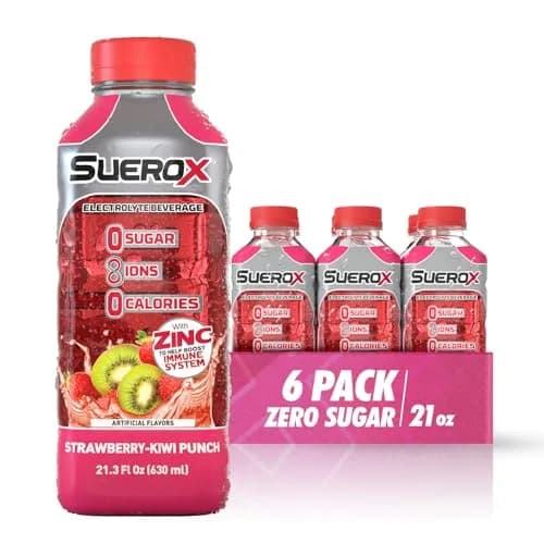 SueroX Sugar Free Electrolyte Drink Strawberry-Kiwi 21.3 Fl Oz | Zero Sugar & Electrolytes for Hydration thumbnail 1