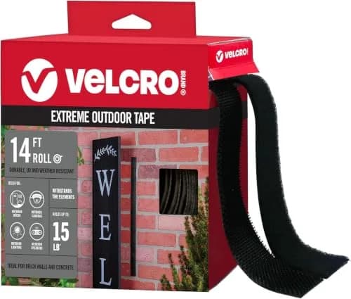 VELCRO Brand Extreme Outdoor Double Sided Mounting Tape 14ft x 1in (Pack of 12) | Holds 15 lbs on Rough Surfaces thumbnail 1
