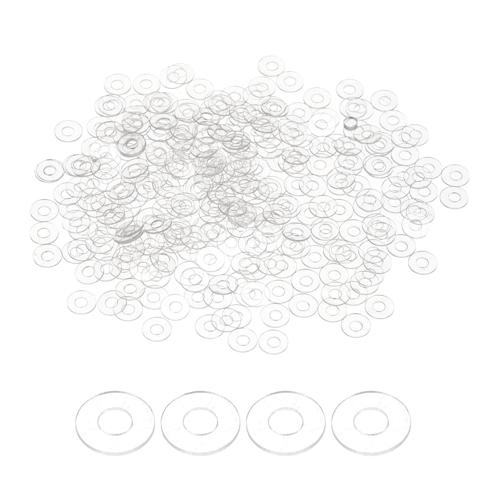 HARFINGTON M2 PVC Flat Washers 2mm ID x 5mm OD x 0.3mm Thick | 300-Piece Pack for Sealing & Gasket Applications — M1.7x5mmx0.3mm