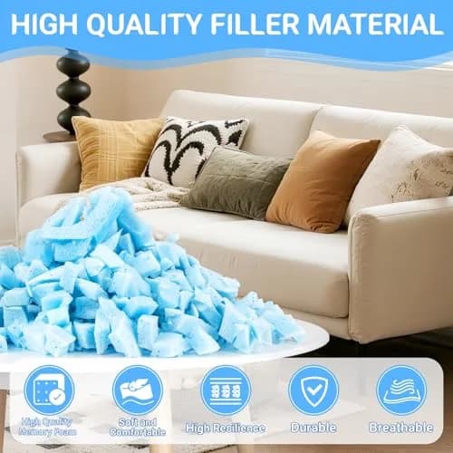 RAINFLOW Shredded Memory Foam Filling 200g (7.05 oz) | Soft, Body-Conforming Refill for Pillows & Bean Bags thumbnail 2
