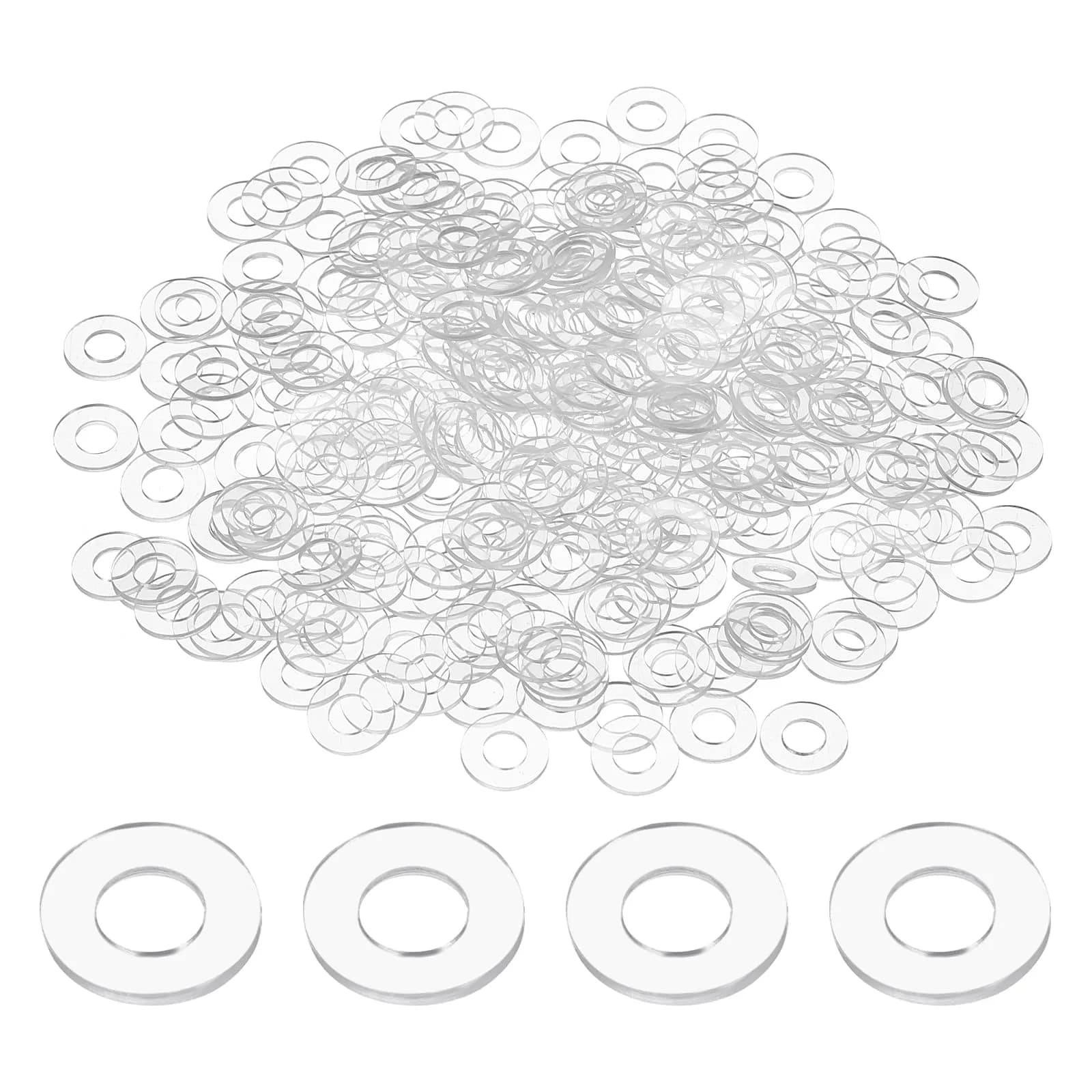 HARFINGTON M6 PVC Flat Washers 6mm ID 10mm OD 1mm Thick | 300-Piece Sealing Gasket Set