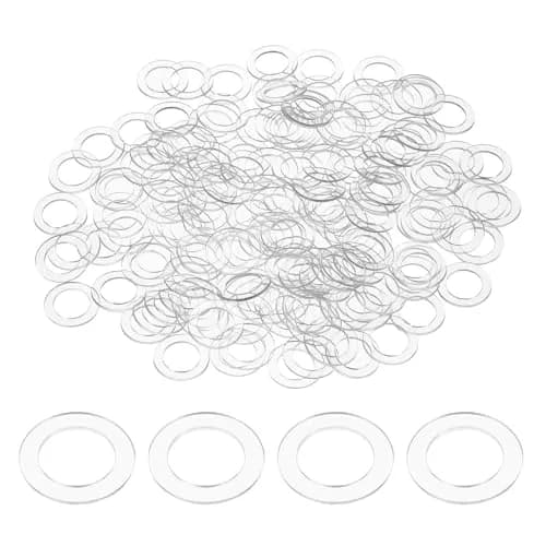 HARFINGTON M10 PVC Flat Washers 150pcs 10mm ID x 15mm OD x 1mm Thick | Sealing Gasket Ring Spacer for Pipes & Doors thumbnail 1