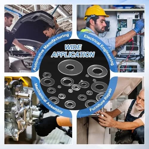 HARFINGTON M10 PVC Flat Washers 150pcs 10mm ID x 15mm OD x 1mm Thick | Sealing Gasket Ring Spacer for Pipes & Doors thumbnail 7