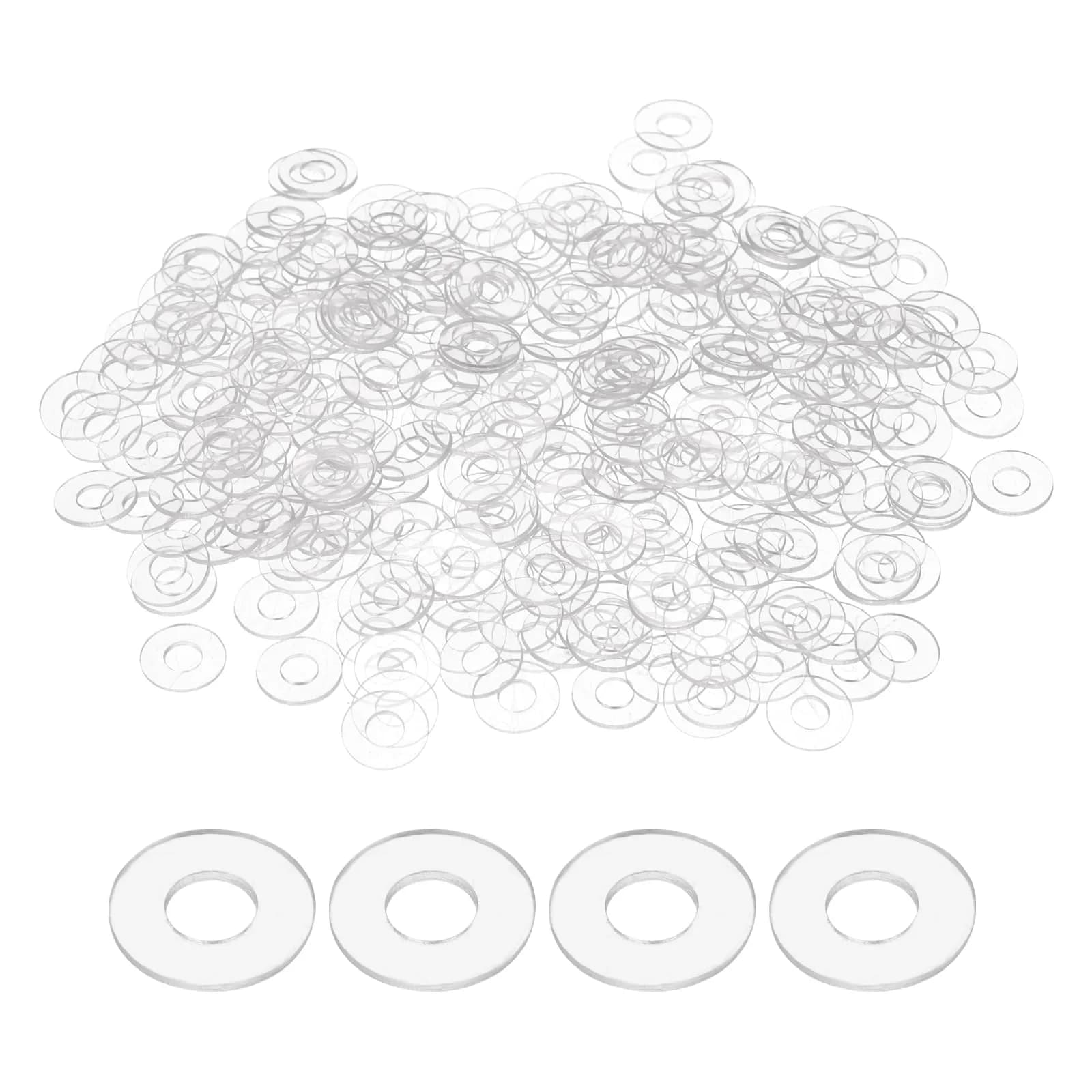 HARFINGTON M3 PVC Flat Washers 3mm ID 8mm OD 0.3mm Thick | 300-Pack Sealing Gasket Rings