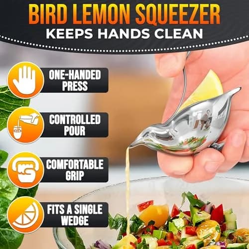 LEGLO Mini Bird Lemon Slice Squeezer Stainless Steel Lime Wedge Hand Juicer | Extracts More Juice with Less Effort thumbnail 4