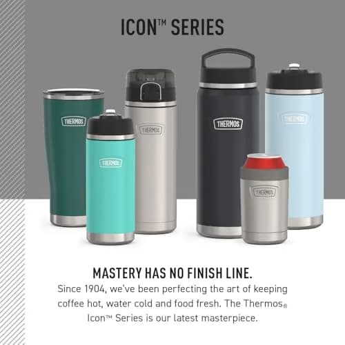 THERMOS Icon Series Stainless Steel Tumbler with Slide Lock 18 Ounce (532ml) Granite | Keeps Drinks Hot or Cold for Hours thumbnail 6