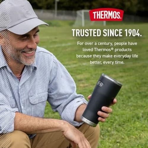 THERMOS Icon Series Stainless Steel Tumbler with Slide Lock 18 Ounce (532ml) Granite | Keeps Drinks Hot or Cold for Hours thumbnail 7