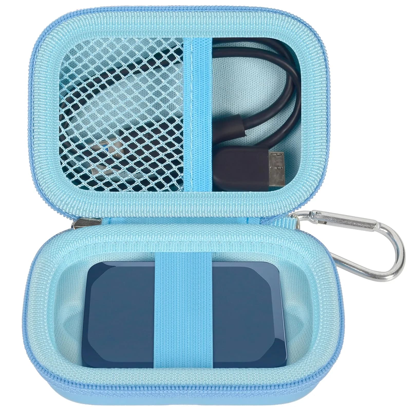 ANKHOH Carrying Case for Crucial X10 X9 Pro 4TB/2TB/1TB | Travel Hard Drive Bag, Compact & Shockproof — Blue