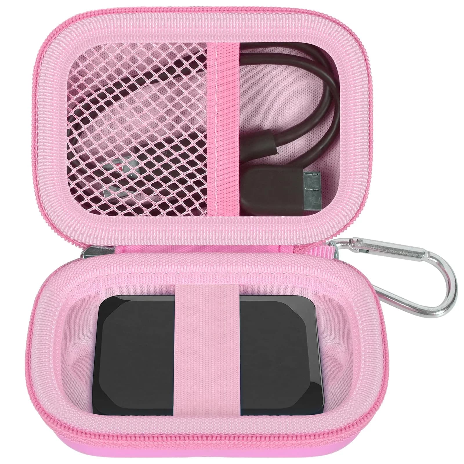 ANKHOH Carrying Case for Crucial X10 X9 Pro 4TB/2TB/1TB | Travel Hard Drive Bag, Compact & Shockproof — Pink / classic