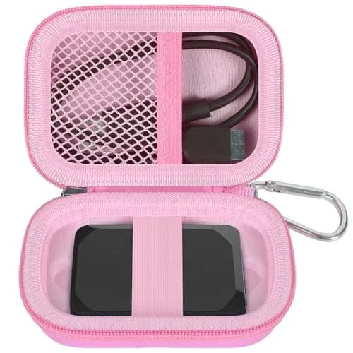 ANKHOH Carrying Case for Crucial X10/X9 Pro SSDs | Pink EVA Hard Shell Organizer with Carabiner thumbnail 1