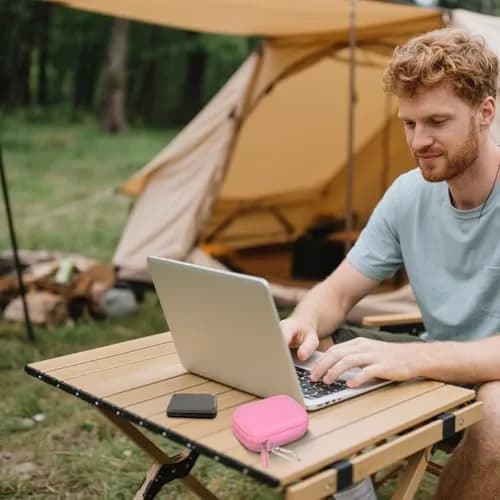 ANKHOH Carrying Case for Crucial X10/X9 Pro SSDs | Pink EVA Hard Shell Organizer with Carabiner thumbnail 8