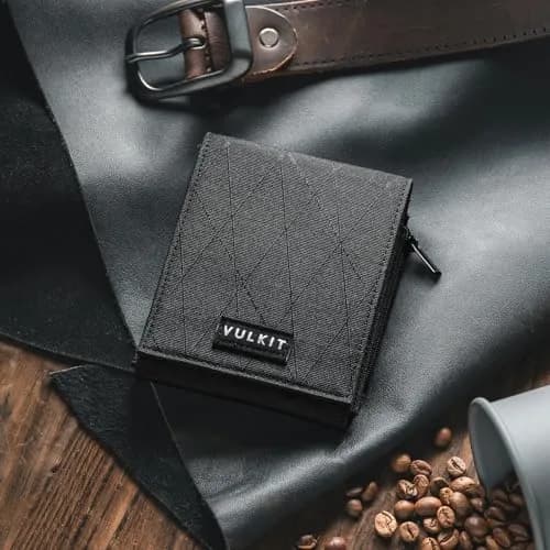 VULKIT Mens Wallet RFID Blocking Card Holder Minimalist Tri-Fold Black | Durable Nylon, 20+ Card Capacity thumbnail 7