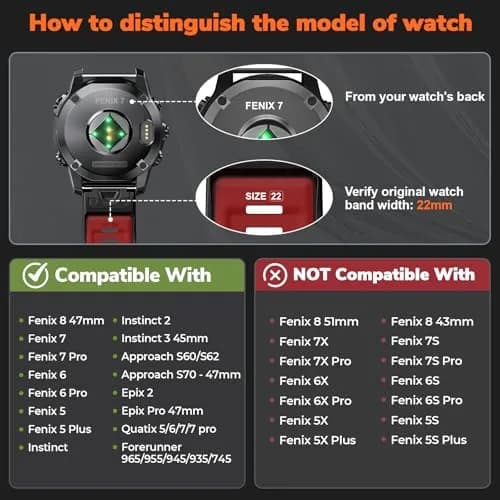 NotoCity Quickfit 22mm Watch Band for Garmin Fenix 8 47mm | Compatible with Garmin Fenix 9/8 Pro 47mm, 7/6/5 Series, Forerunner 965/955/945/935, Epix Pro 47mm thumbnail 7