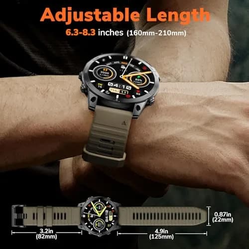 NotoCity Quickfit 22mm Silicone Watch Band for Garmin Fenix 8/7/6/5 Series, 160mm-210mm Wrist (Brown/Gray) thumbnail 6
