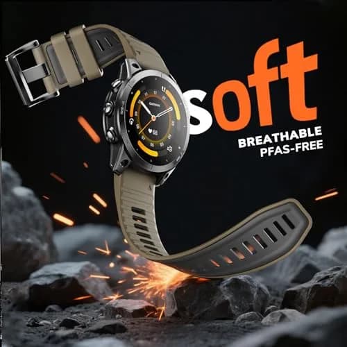 NotoCity Quickfit 22mm Silicone Watch Band for Garmin Fenix 8/7/6/5 Series, 160mm-210mm Wrist (Brown/Gray) thumbnail 3