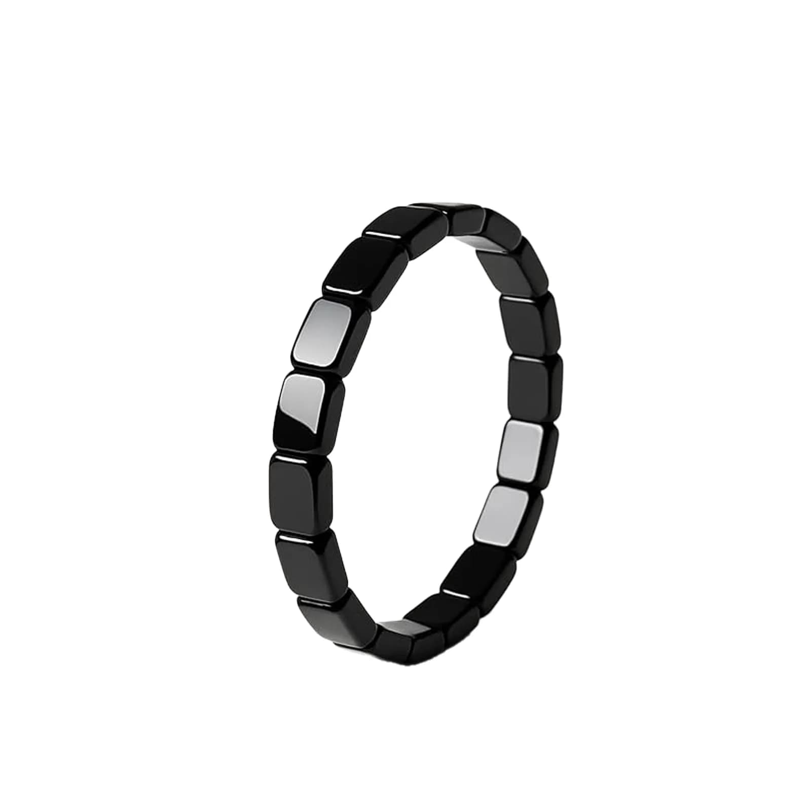 DivaGlamz Hematite Bracelet for Men | Natural Hematite Beaded Stretch Healing Jewelry - main product image