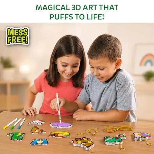 Skillmatics Aqua Puffs Animals Art & Craft Kit 15 Puffs, 10 Markers, 2 Water Pens | Award-Winning Toy for Kids Ages 4-10 thumbnail 2