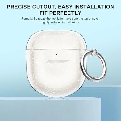 Aircawin Case for Bose QuietComfort Earbuds II & Ultra 2022/2023 | Clear Glitter TPU Cover thumbnail 3