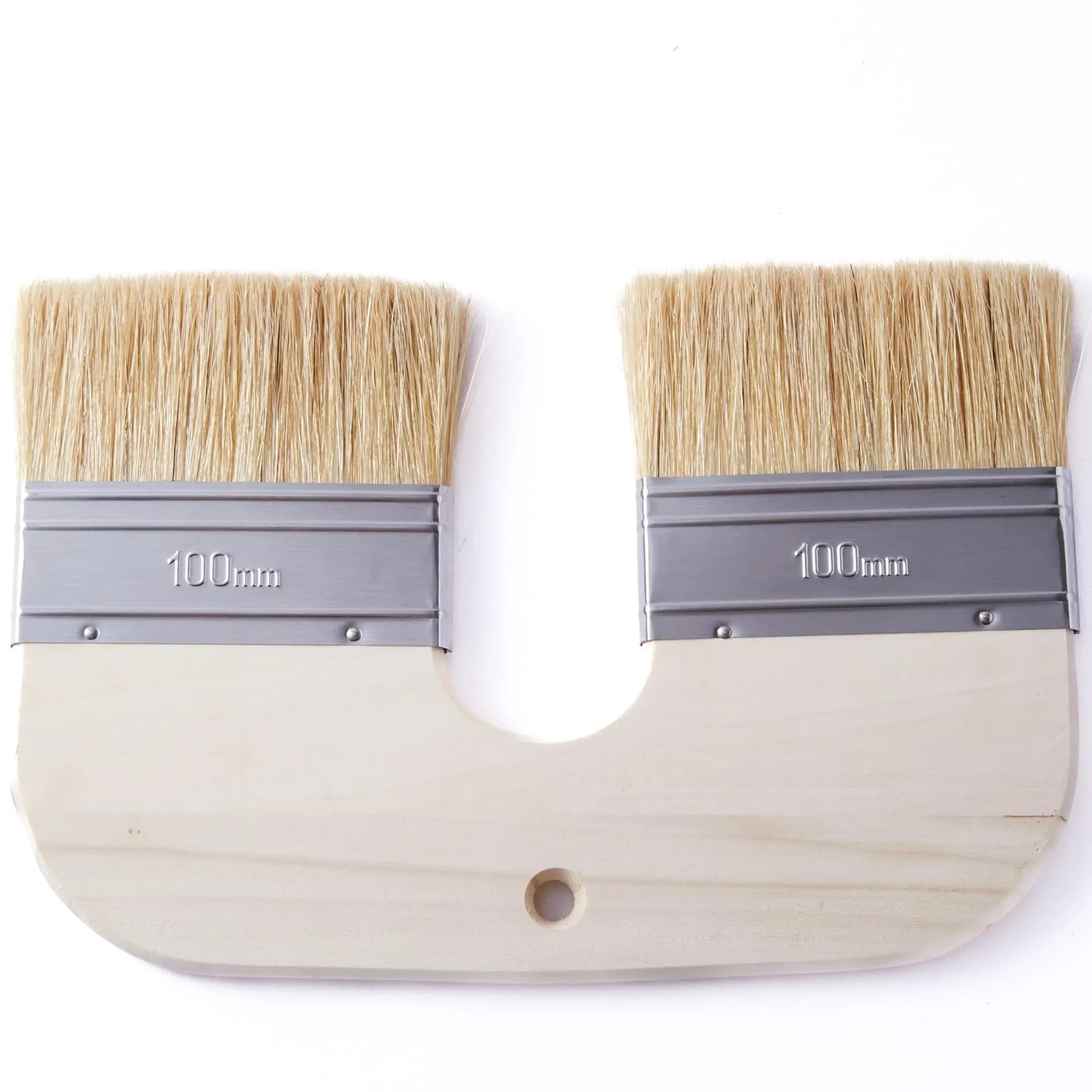 Xylarnoveth Limewash Paint Brush, 4 in Natural Bristle Double Brush | Wide U-Shaped Handle for Lime & Mineral Paints - main product image