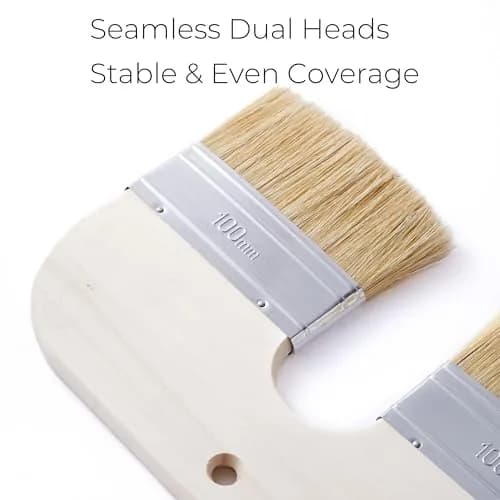 Xylarnoveth Limewash Paint Brush, 4 in Natural Bristle Double Brush | Wide U-Shaped Handle for Lime & Mineral Paints thumbnail 7