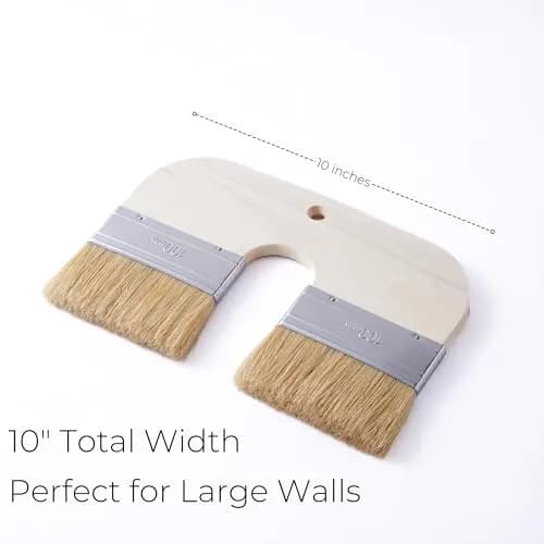 Xylarnoveth Limewash Paint Brush, 4 in Natural Bristle Double Brush | Wide U-Shaped Handle for Lime & Mineral Paints thumbnail 3
