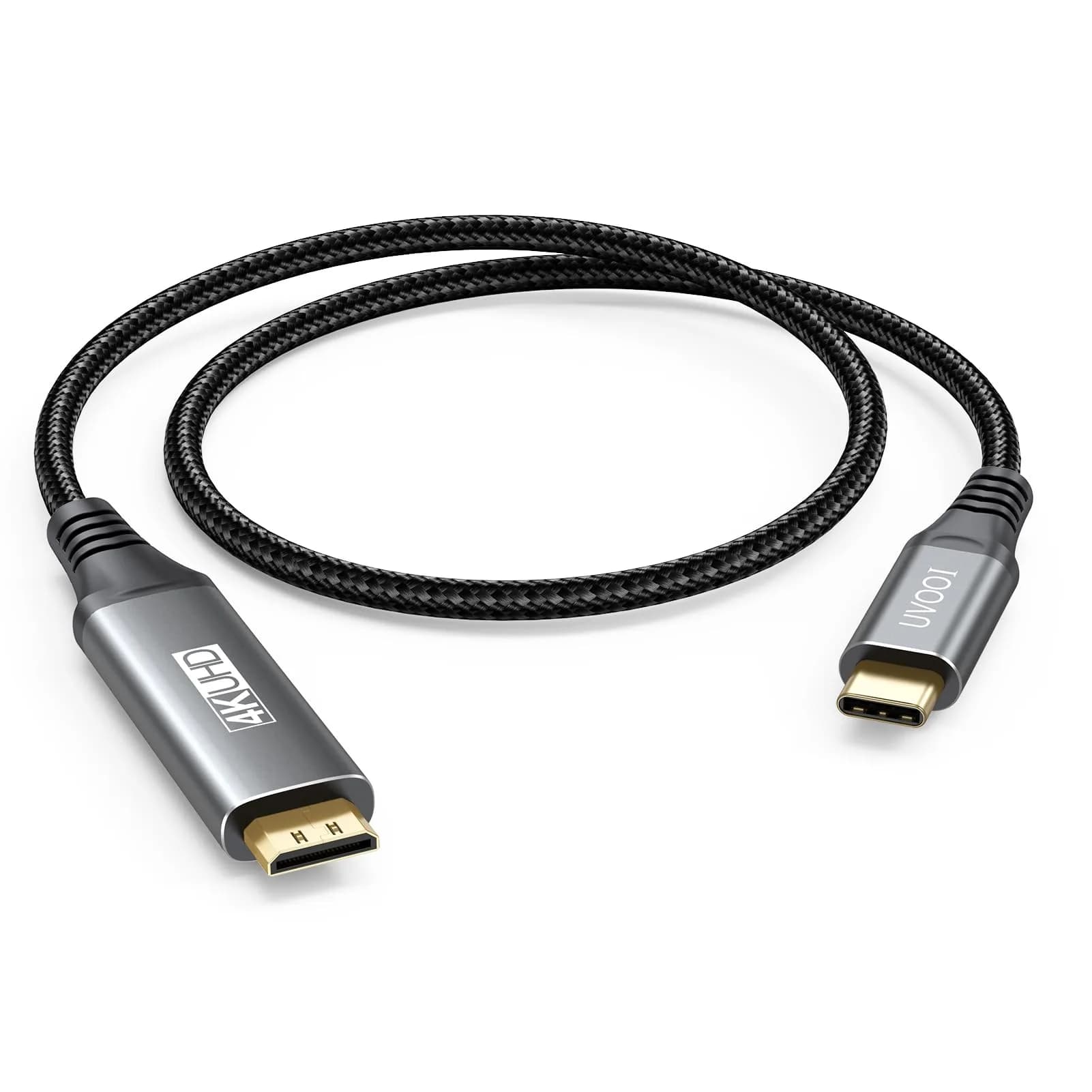 UVOOI USB C to Mini HDMI Cable 20cm (2ft) | 4K@60Hz High Speed for Portable Monitors - main product image