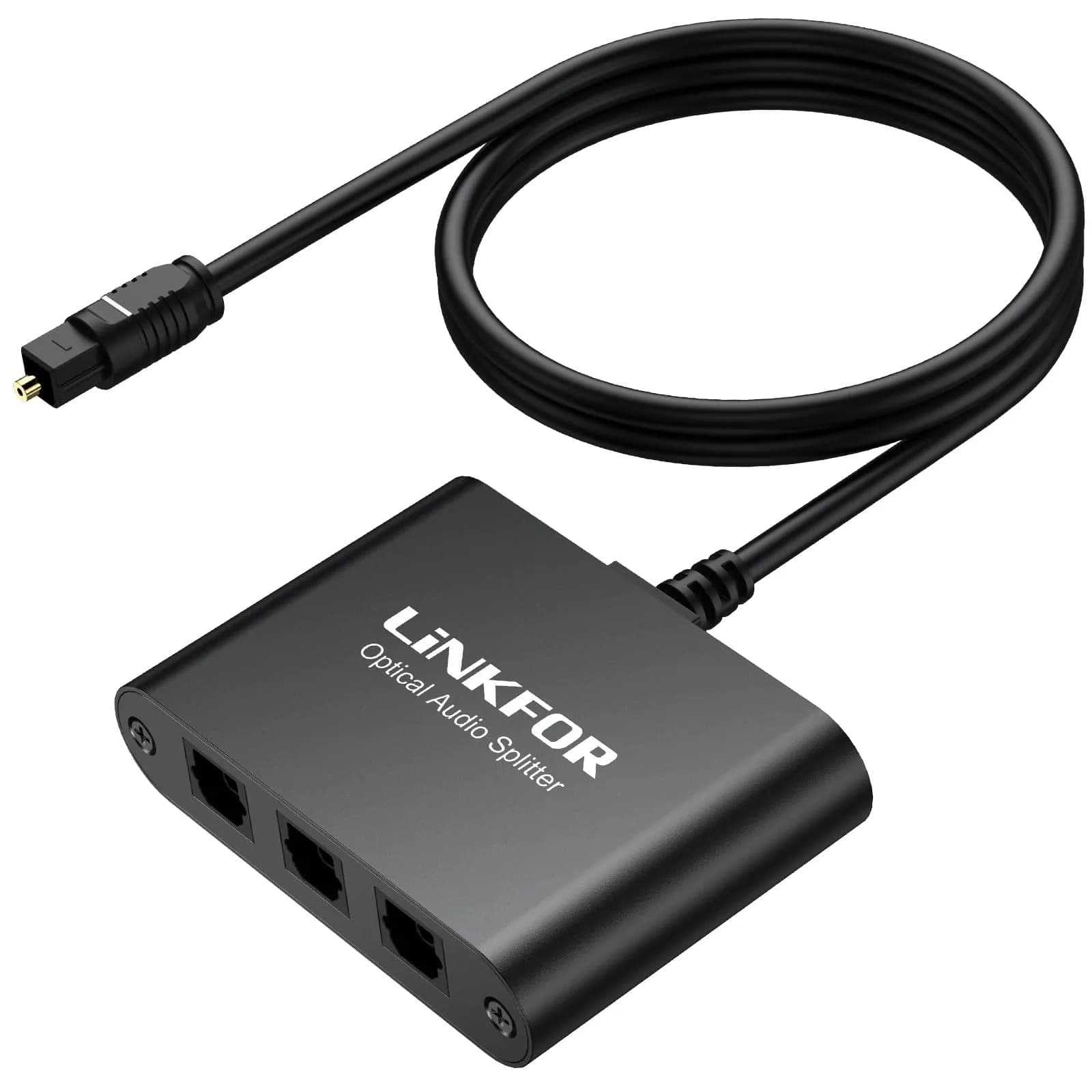 LiNKFOR 1x3 Optical Audio Splitter 156 g (5.5 oz) | Splits 1 Toslink Source to 3 Outputs - main product image