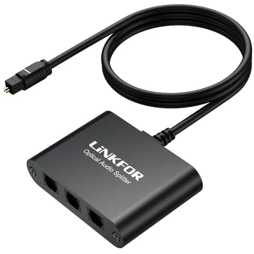 LiNKFOR 1x3 Optical Audio Splitter 156 g (5.5 oz) | Splits 1 Toslink Source to 3 Outputs thumbnail 1