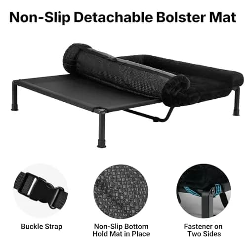 Veehoo Elevated Dog Bed with Fluffy Plush Bolster Cushion | Orthopedic Large Dog Couch Bed thumbnail 3