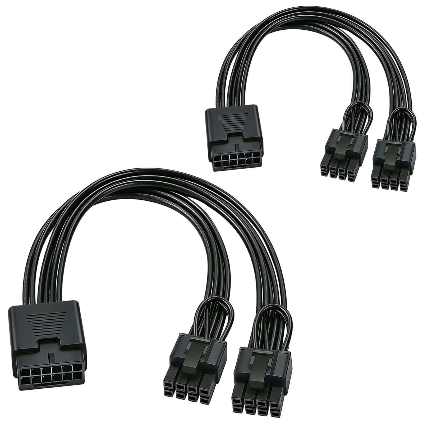 COMeap 16 Pin to Dual 8 Pin PCIe Conversion Cable 30cm (11.8in) Black | Powers High-End GPUs — 18 cm