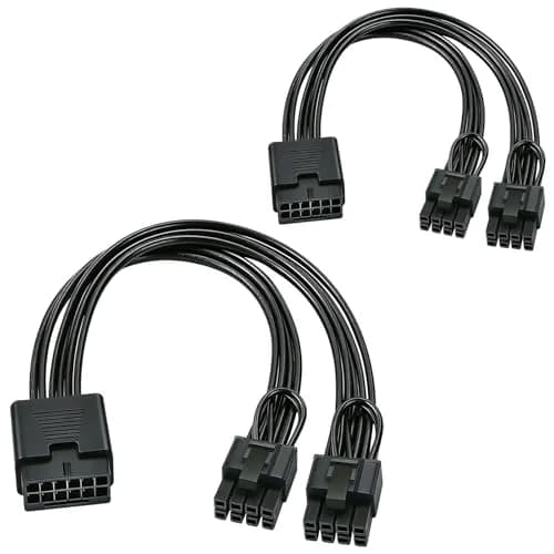 COMeap 16 Pin to Dual 8 Pin(6+2) PCIe Conversion GPU Power Cable 18cm (7in) | 600W Rated Power thumbnail 1
