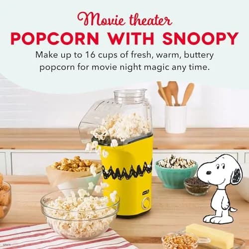 DASH Peanuts x Dash Fresh Pop Popcorn Maker 16-Cup | Oil-Free Hot Air Popper for Healthy Snacks thumbnail 2