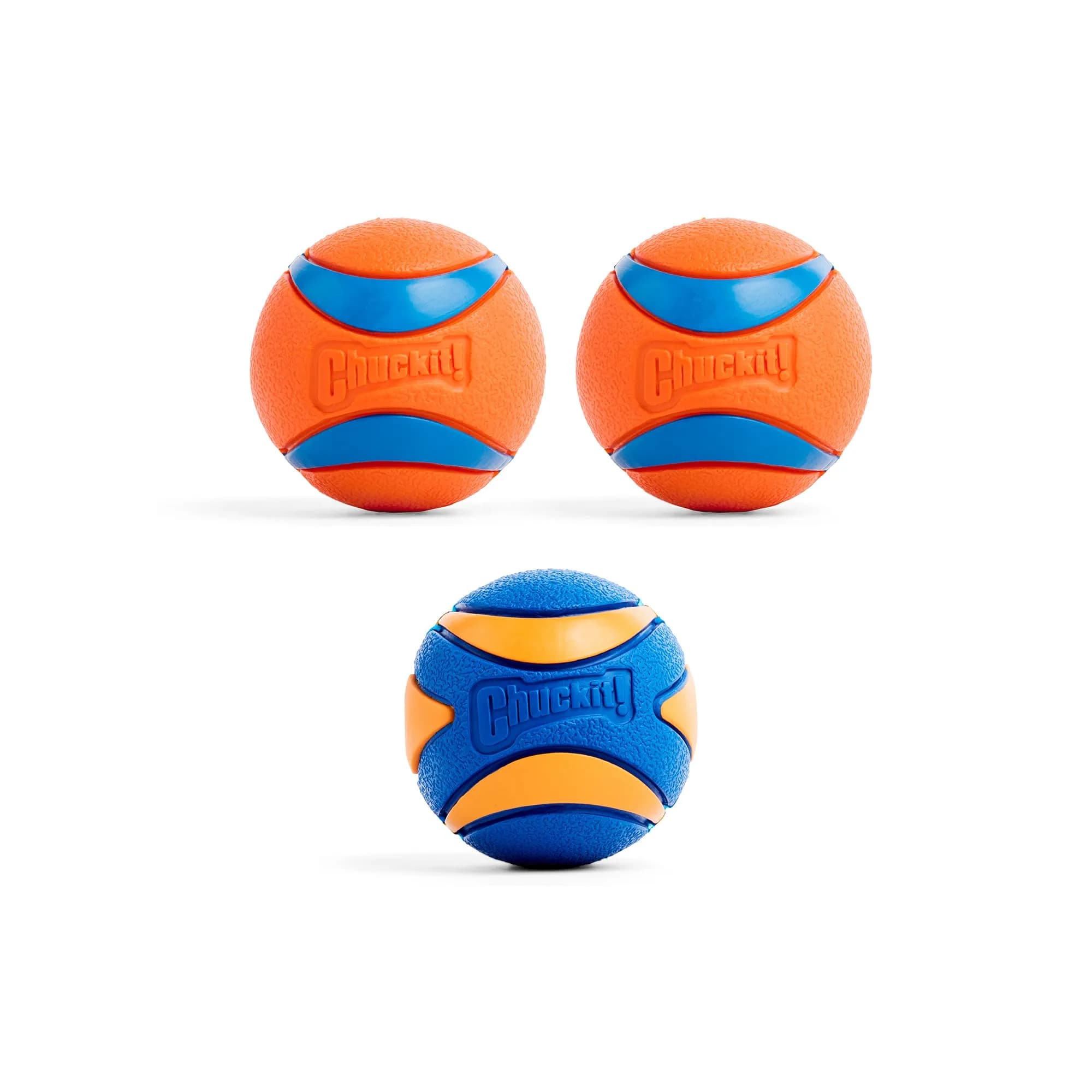 Chuckit! Ultra & Squeaker Ball Dog Toy Medium 6.4cm (2.5-inch) Pack of 3 | Durable Rubber Fetch Balls for Dogs 20-60 lbs
